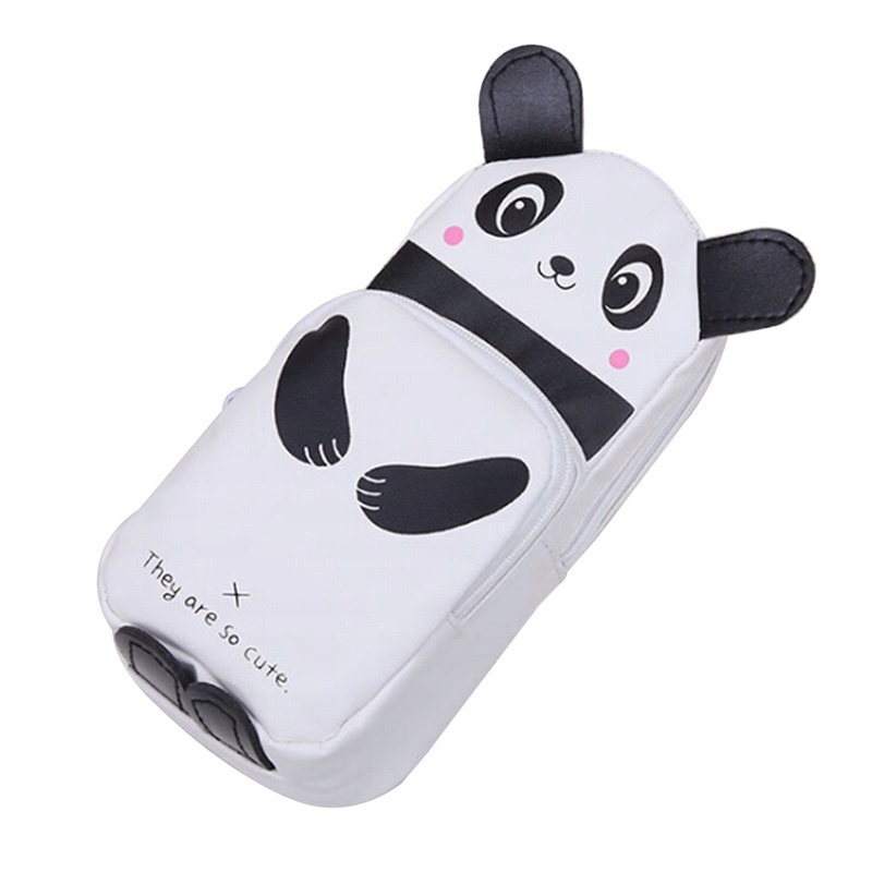 

Piórnik Panda podwójny uroczy biały na suwak