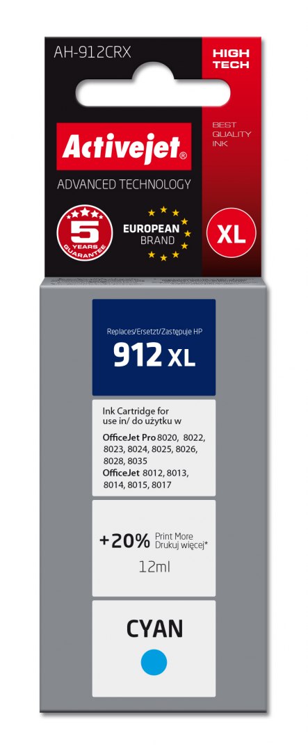 Tusz Activejet AH-912CRX (zamiennik Hp 912XL 3YL81