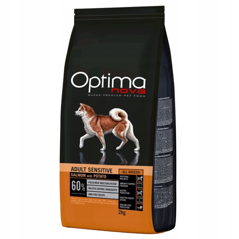 Levně Optimanova Adult Sensitive Salmon Potato 2kg Střední Citliví Dospělí Psi