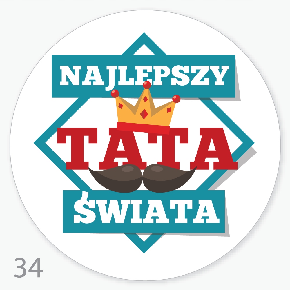 

Naklejki Najlepszy Tata Dzień Ojca Urodziny 48 szt