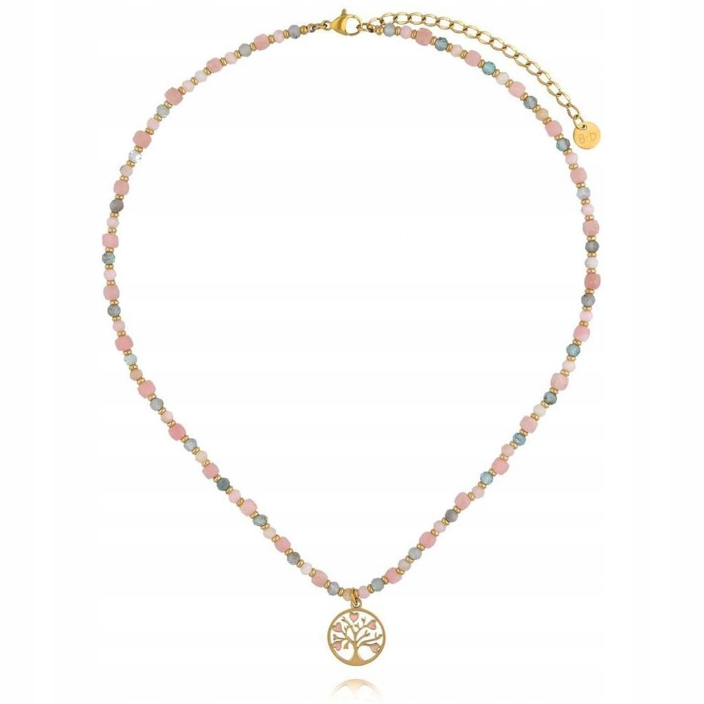 Náhrdelník By Dziubeka růžový opálový strom