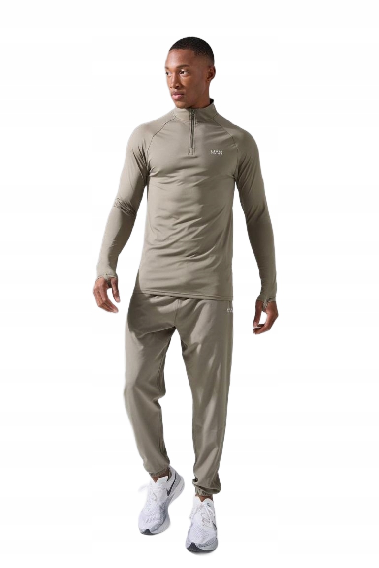 Boohooman Pánský Komplet Khaki Hladký Přiléhavý M Z3A