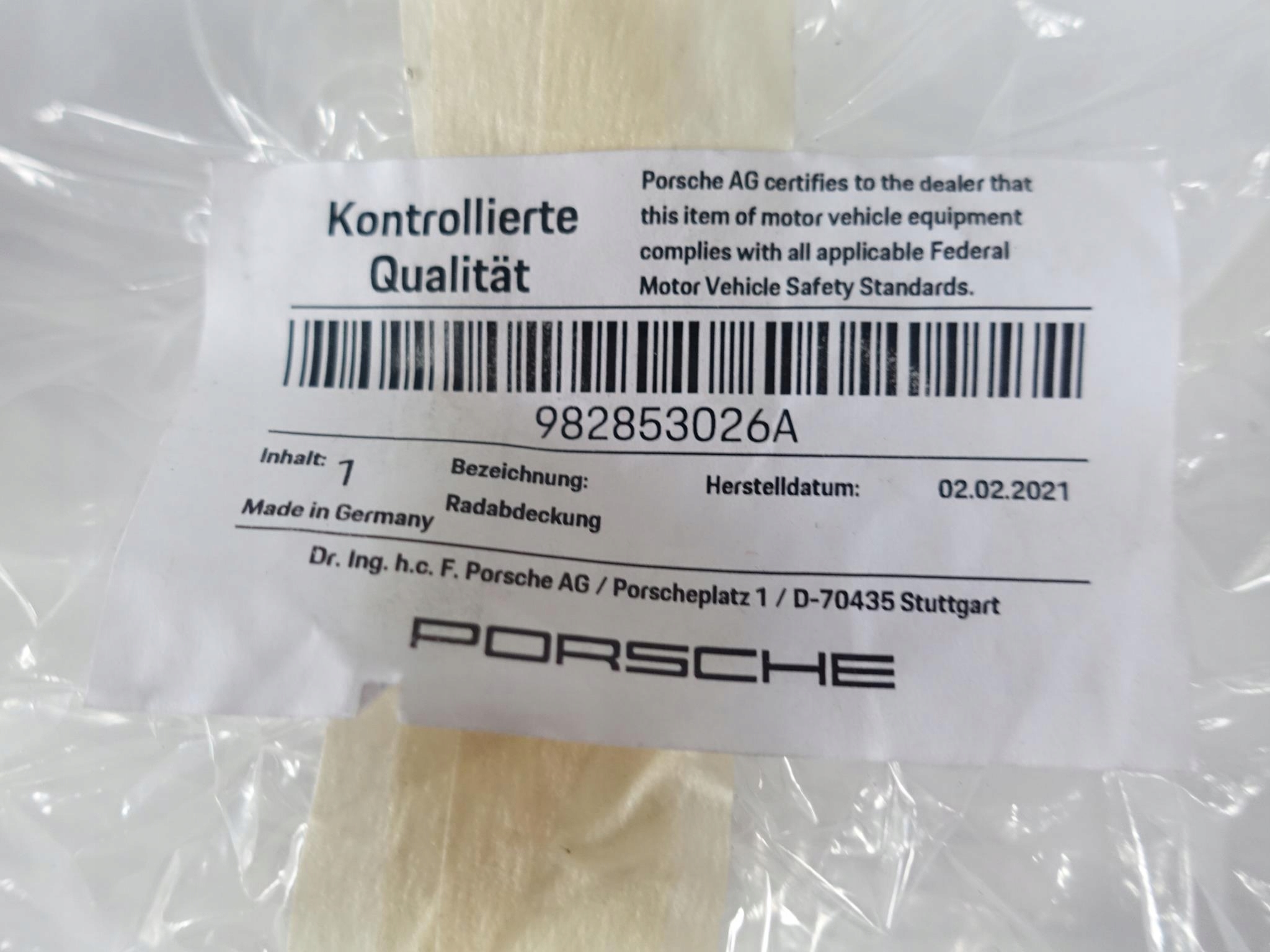 PORSCHE 982 718 GT4 lišta levá nárazníku záď