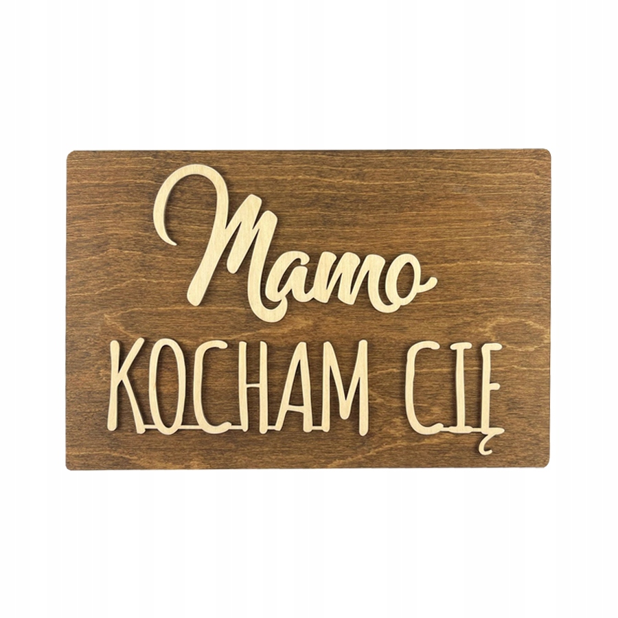 Tabliczka rekwizyt MAMO KOCHAM CIĘ do zdjęć sesji fotograficznych