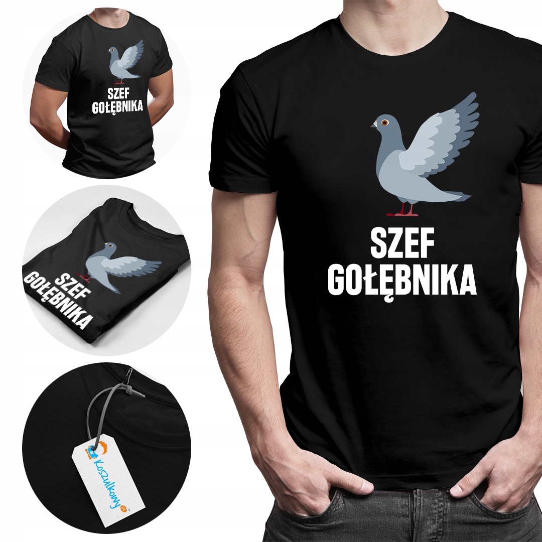 

Szef gołębnika zabawna koszulka dla gołębiarza