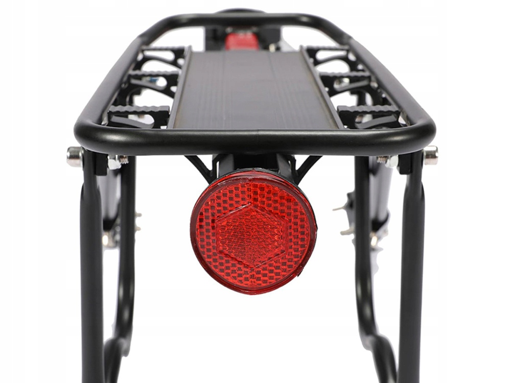 BAGAŻNIK ROWEROWY TYLNY ALUMINIUM UNIWERSALNY 50KG NA TYŁ ODBLASK NA ROWER Model 05798 Bagażnik rowerowy tylny