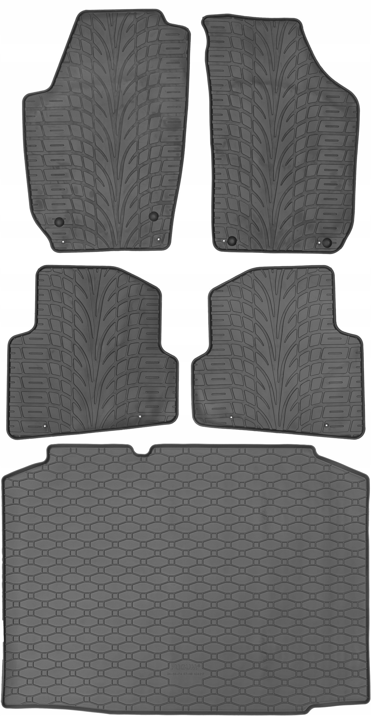 Škoda Fabia II Hatchback 2007-2014 Sada Koberce batožinový priestor