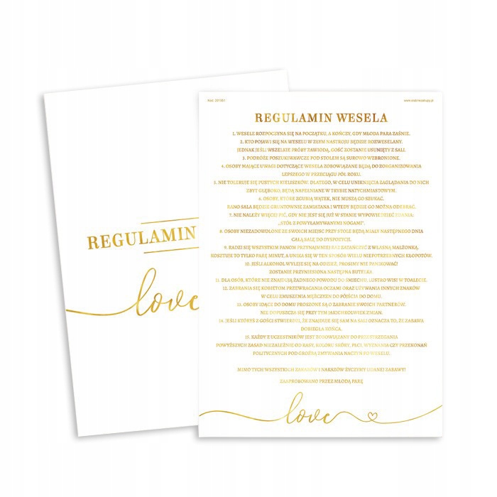 

Regulamin Wesela Kolekcja Only Love