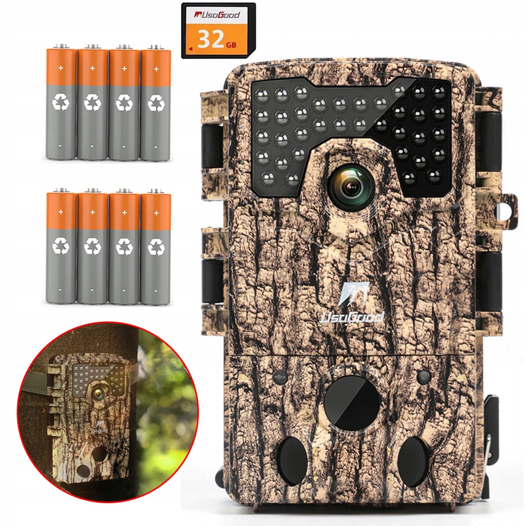 Lovecká Kamera 4K 30FPS 48MP S Nočním Viděním, Ir, 32GB Kartou A 8A Baterií