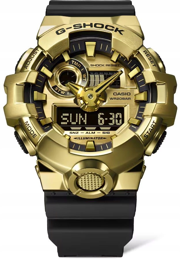 Zlaté ocelové pánské hodinky Casio G-Shock GM-700G Gwar.3+3L Zibi Gravírování