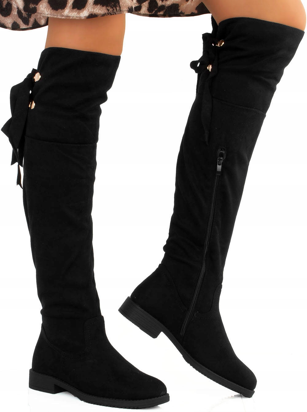 

Czarne Klasyczne Zamszowe Kozaki Za Kolano 38