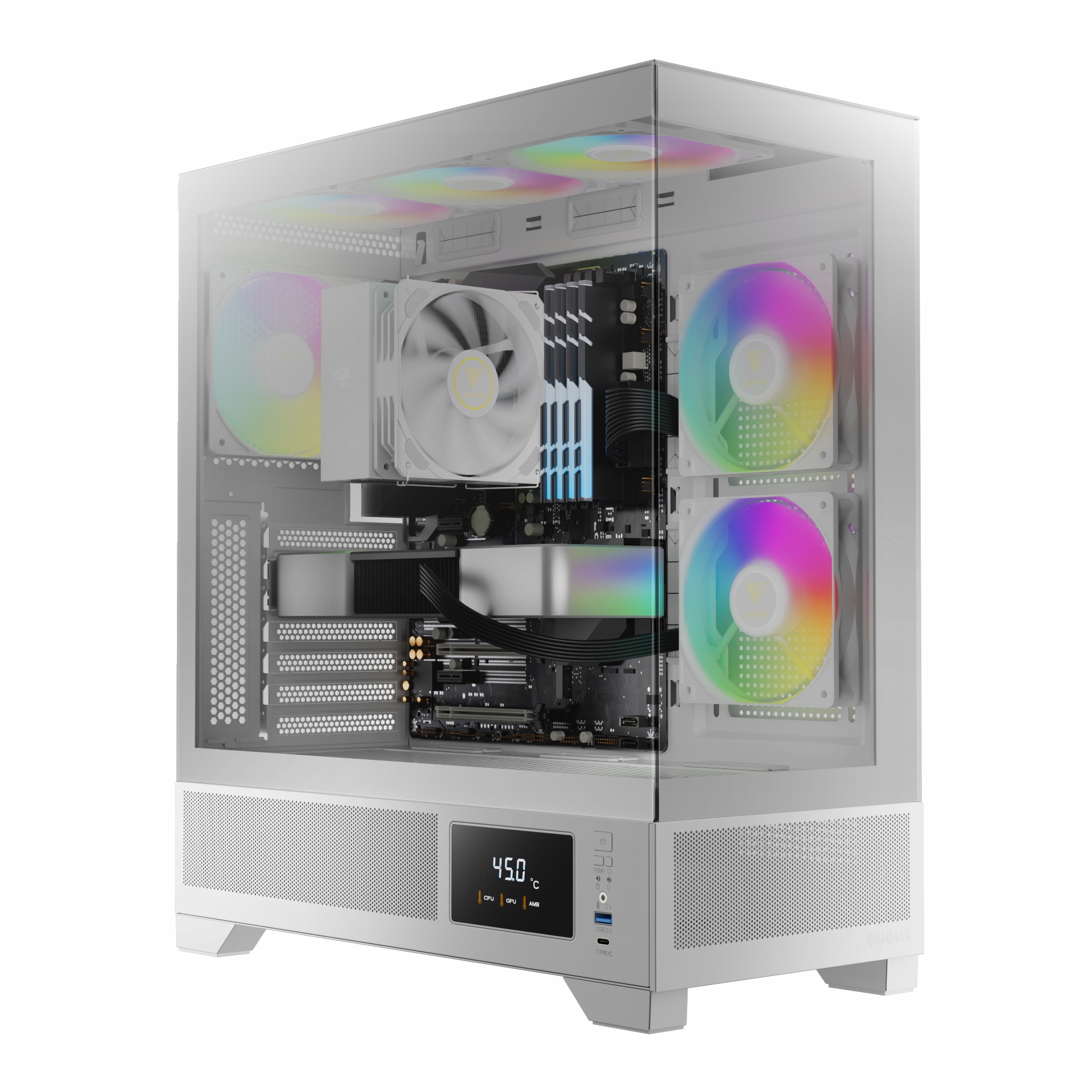 Puzdro pre herné počítače Gamdias Atlas M1 Wh Mid Tower Atx