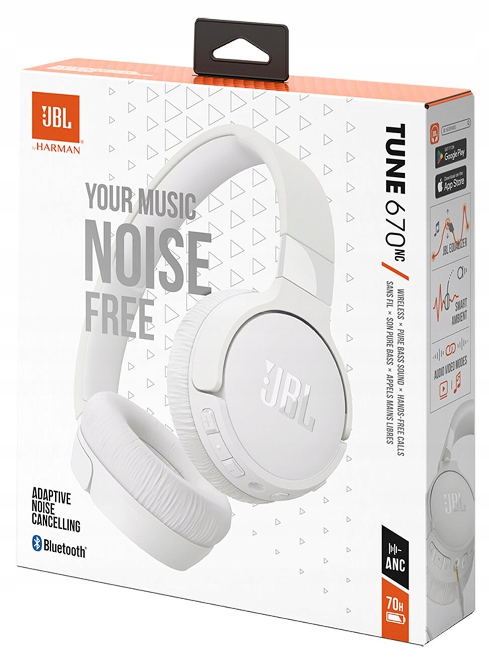 MultiPoint Jbl Tune Bt 670NC JBLT670NCWHTAP Bezdrátová sluchátka do uší