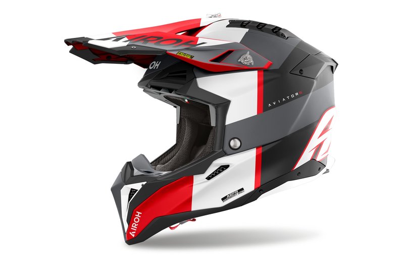 Crossová Prilba Airoh Aviator 3 Monarch Grey/red Matt M AV3M16-M