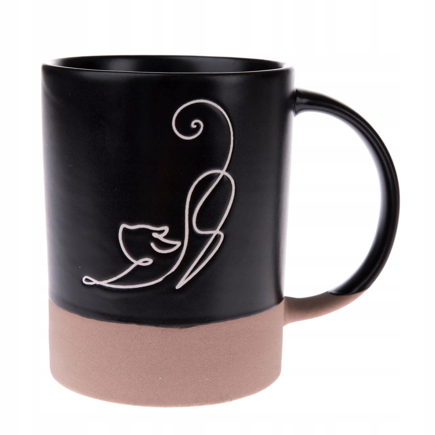 

Kubek ceramiczny czarny kubek z kotem duży 400 ml
