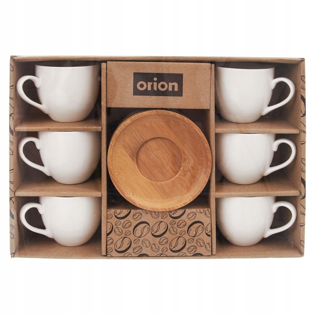 6x Filiżanki DO KAWY ESPRESSO porcelanowe zestaw komplet filiżanek prezent Wzór dominujący Bez wzoru