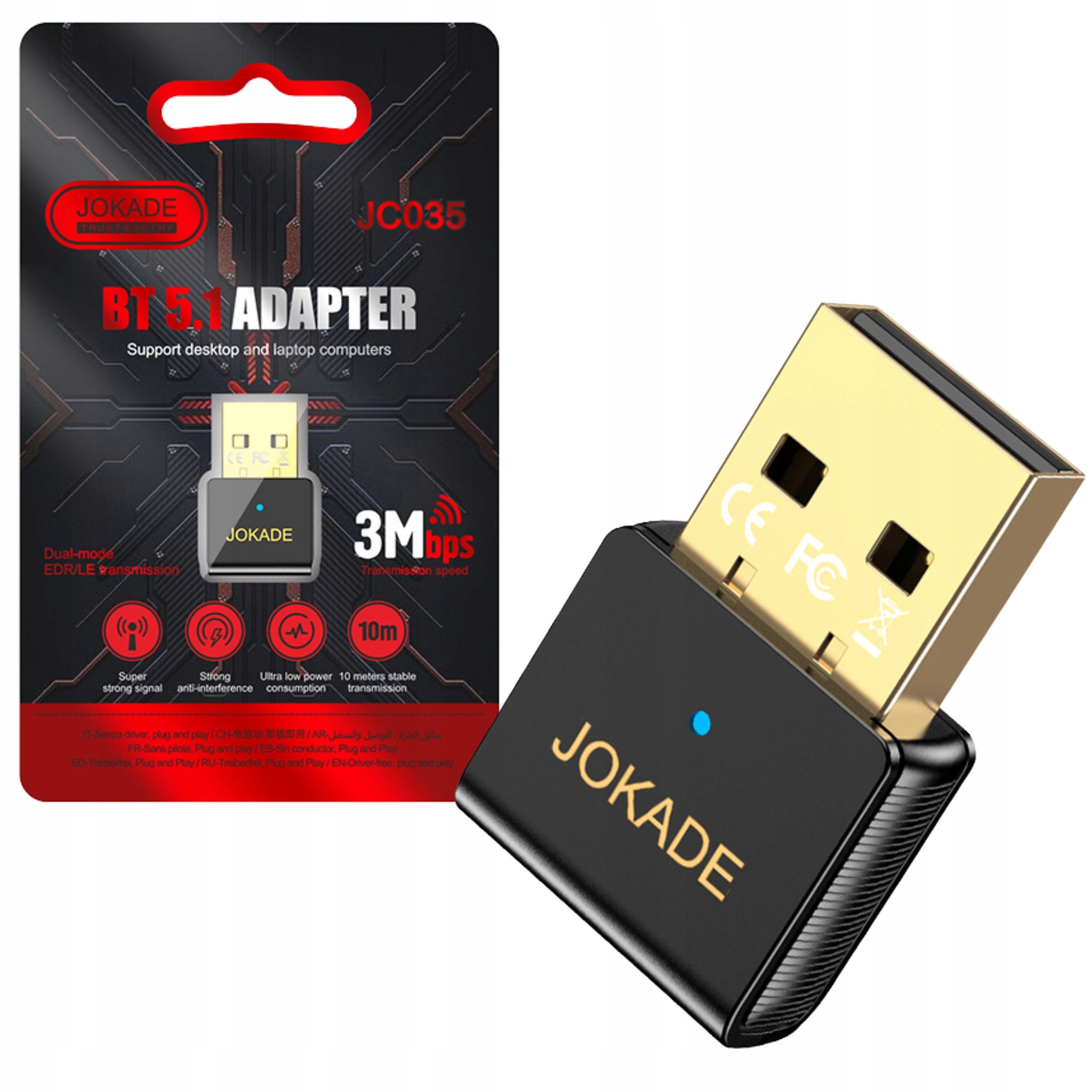 ADAPTER BLUETOOTH 5.1 USB DO PC LAPTOPA NANO ODBIORNIK DONGLE WINDOWS 10 11