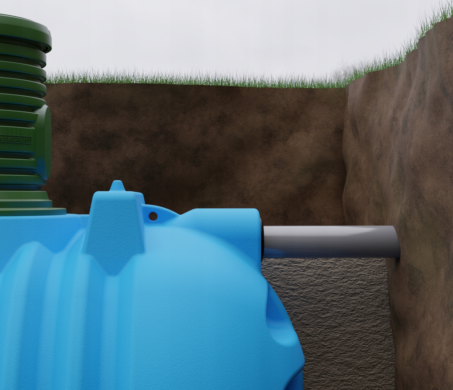 Atestowany Podziemny Zbiornik Na Wodę 3000L RAPTOR filtr, mocno ożebrowany Materiał wykonania tworzywo sztuczne