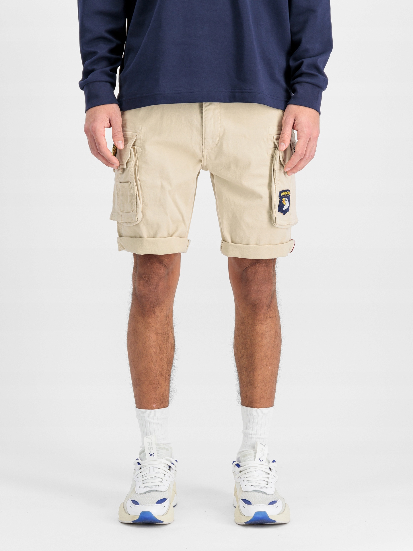 Šortky Alpha Industries Crew Short Patch vintage white 34