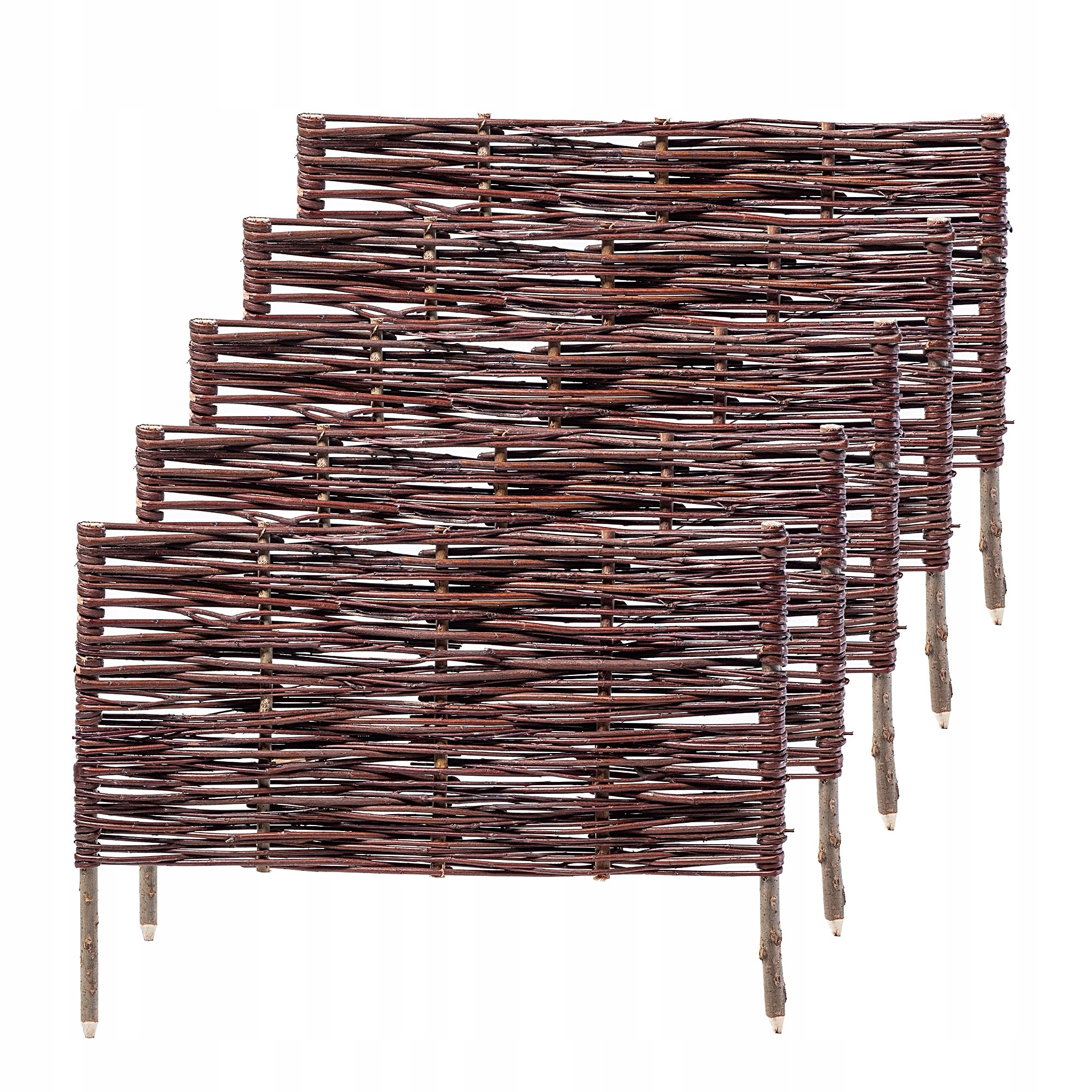 Prútená Záhradná Palisada Okrajová Trávniková Plot 60x40 cm Sada 5 ks