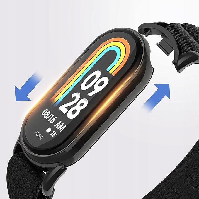 PASEK OPASKA NYLON DO SMARTBAND XIAOMI MI BAND 8/9 CZARNA i INNE Długość 220 mm