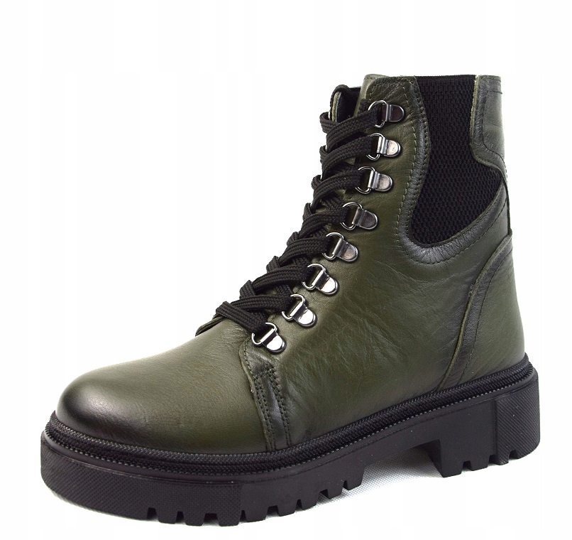 T. Sokolski dámské kožené boty na traperu, zelené, velikost vel