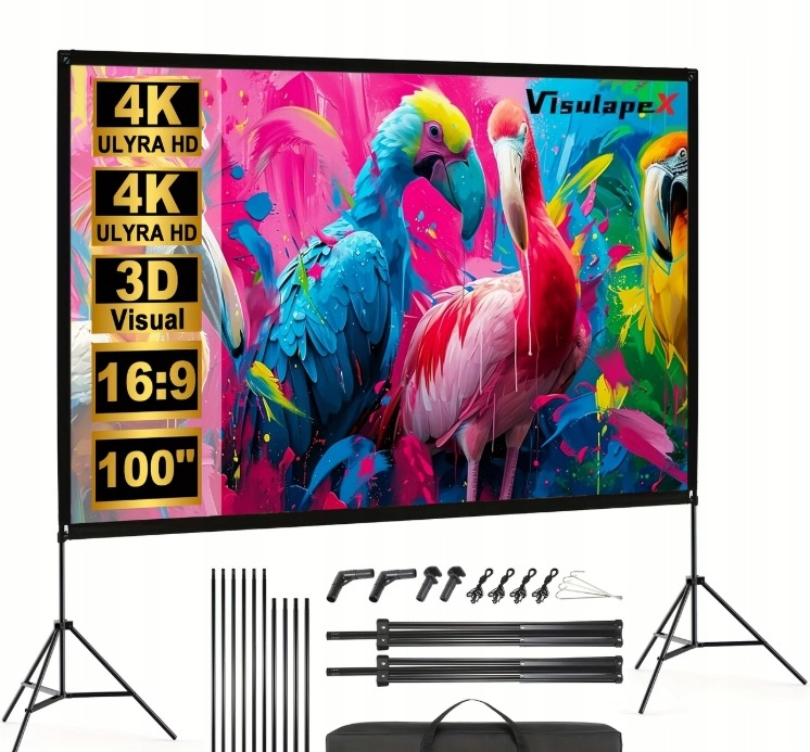 Projekční plátno 120" 3,05 m se stativem 16:9 4K Hd