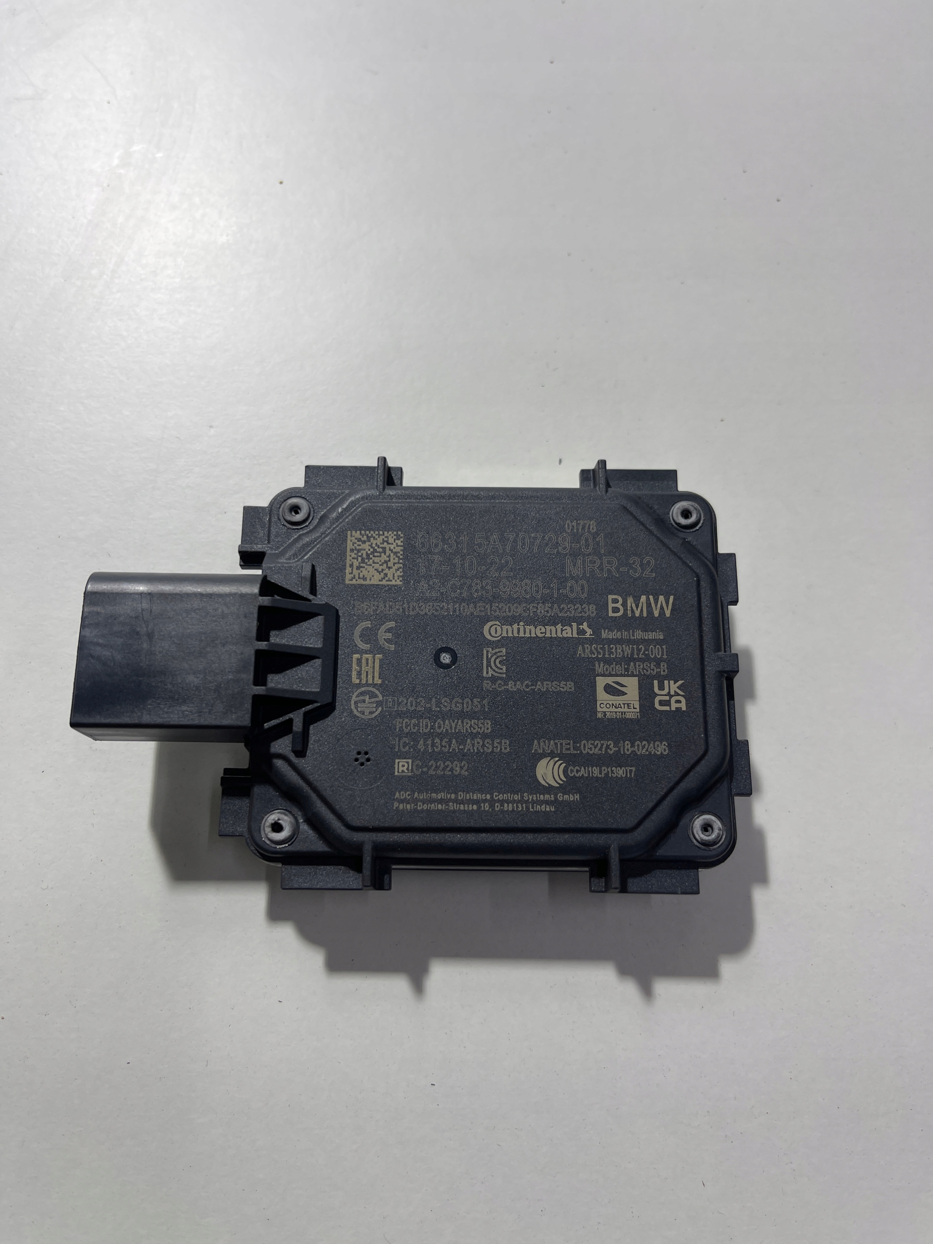 BMW G01 G05 G20 RADAR SENSOR ACC MRR-32 5A70729