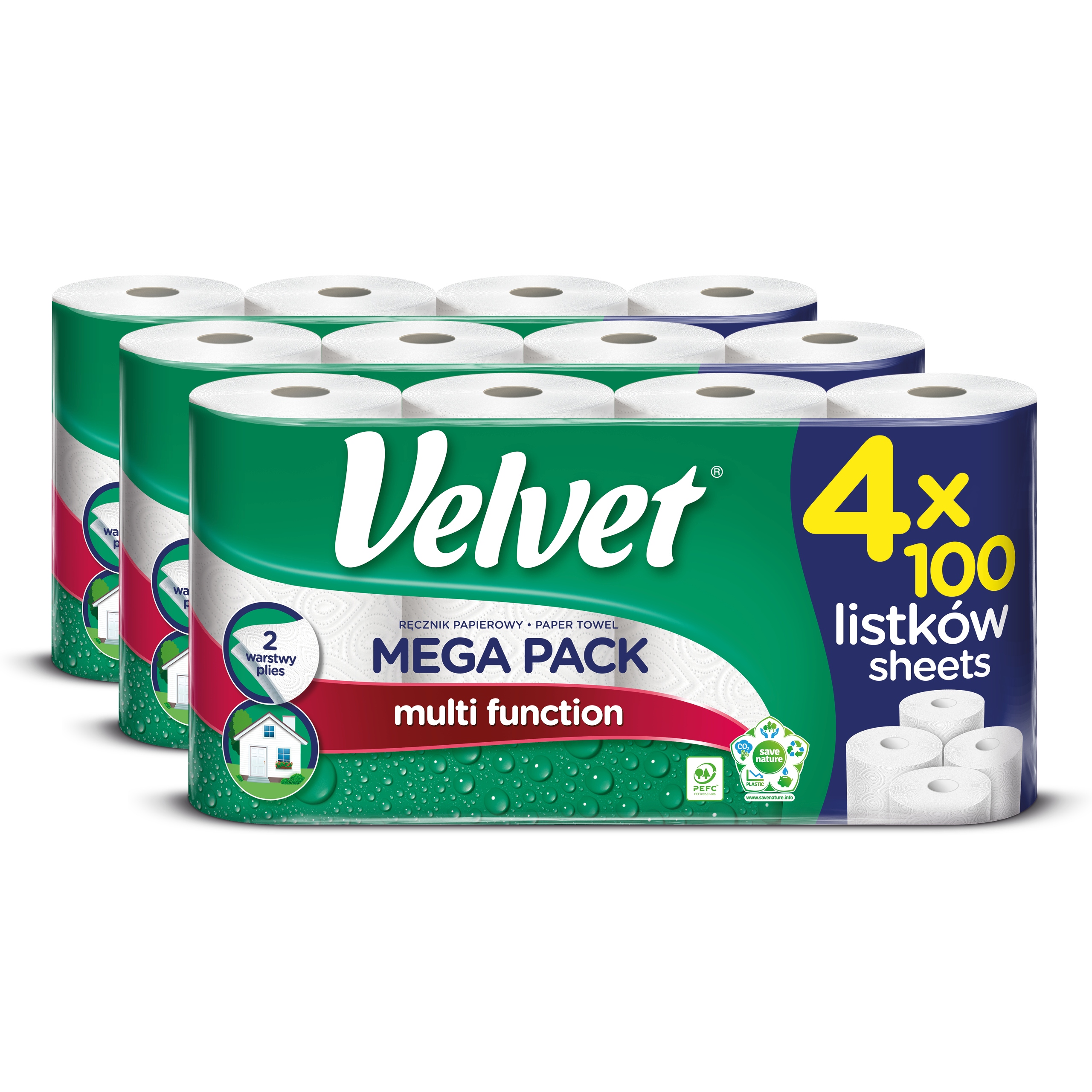 

Velvet ręczniki papierowe pack 3x4 rolki 2W