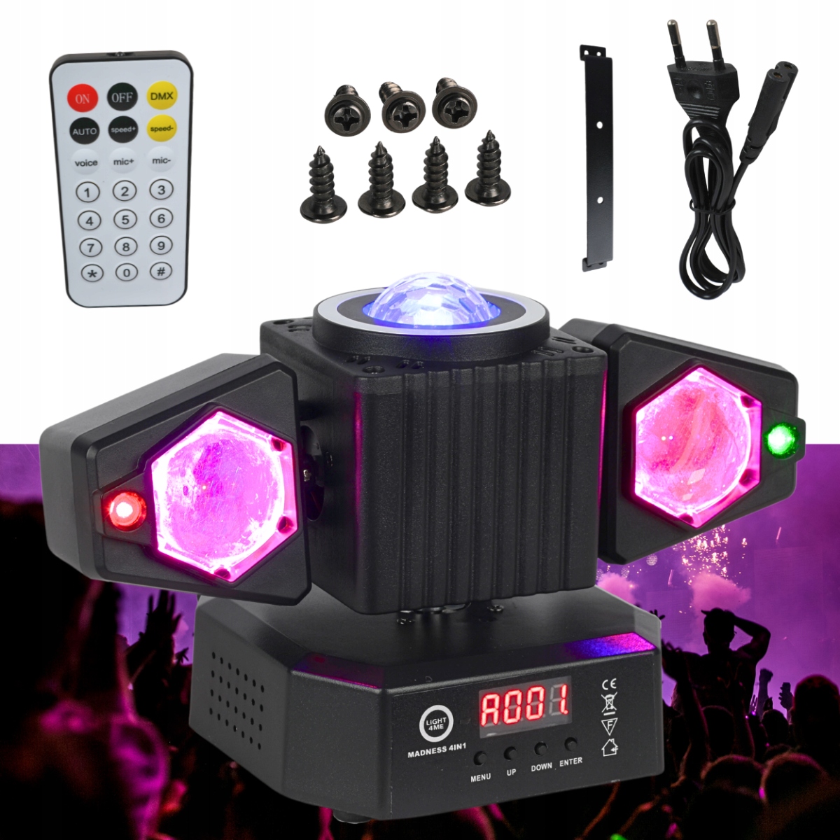 LIGHT4ME Madness 4IN1 svetelný multiefekt Led Rgbw efekt beam laser R/g