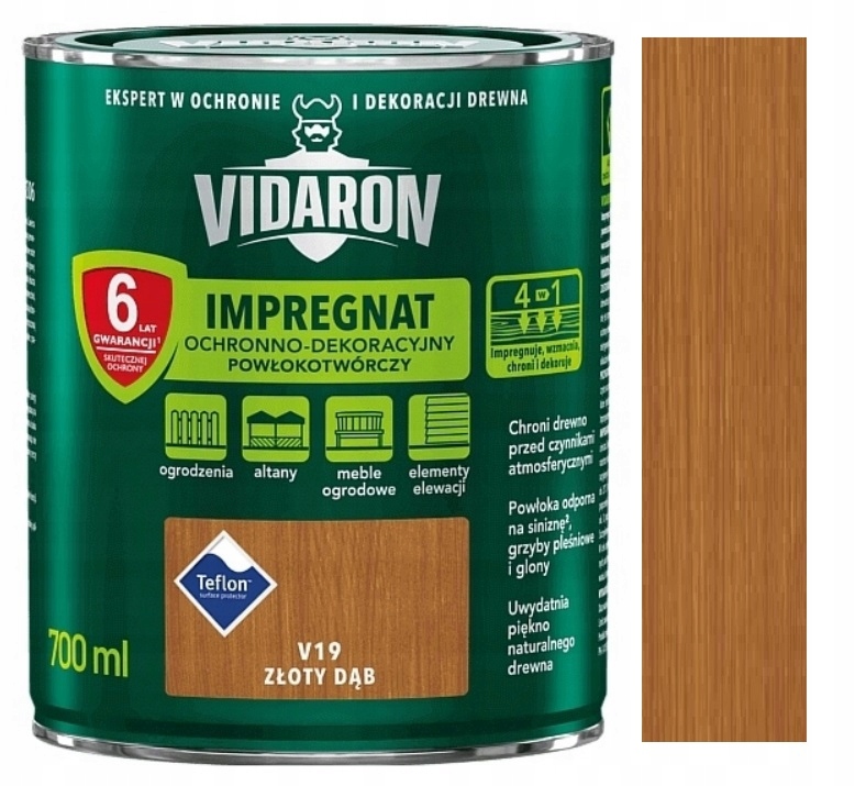 

Vidaron Impregnat Do Drewna 0,7L Złoty Dąb V19