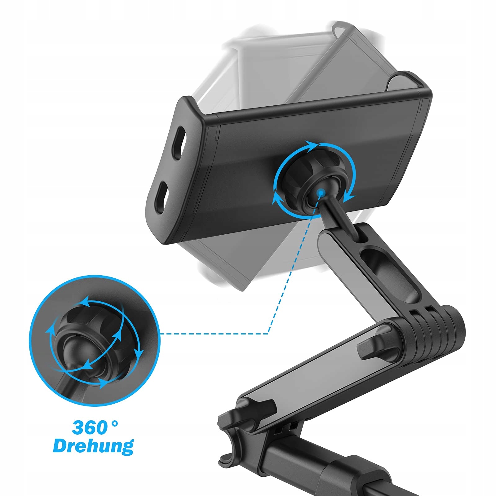SHAWE Uchwyt Samochodowy Na Tablet Regulowany Uniwersalny Do iPad Kindle — miniatura 2