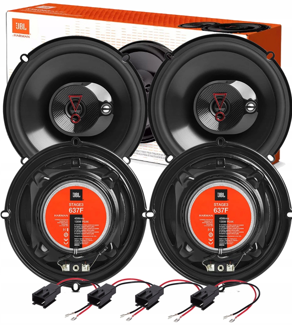JBL STAGE3 637 GŁOŚNIKI TRÓJDROŻNE PEUGEOT 407 SW CITROEN C4 C5 PRZÓD+TYŁ