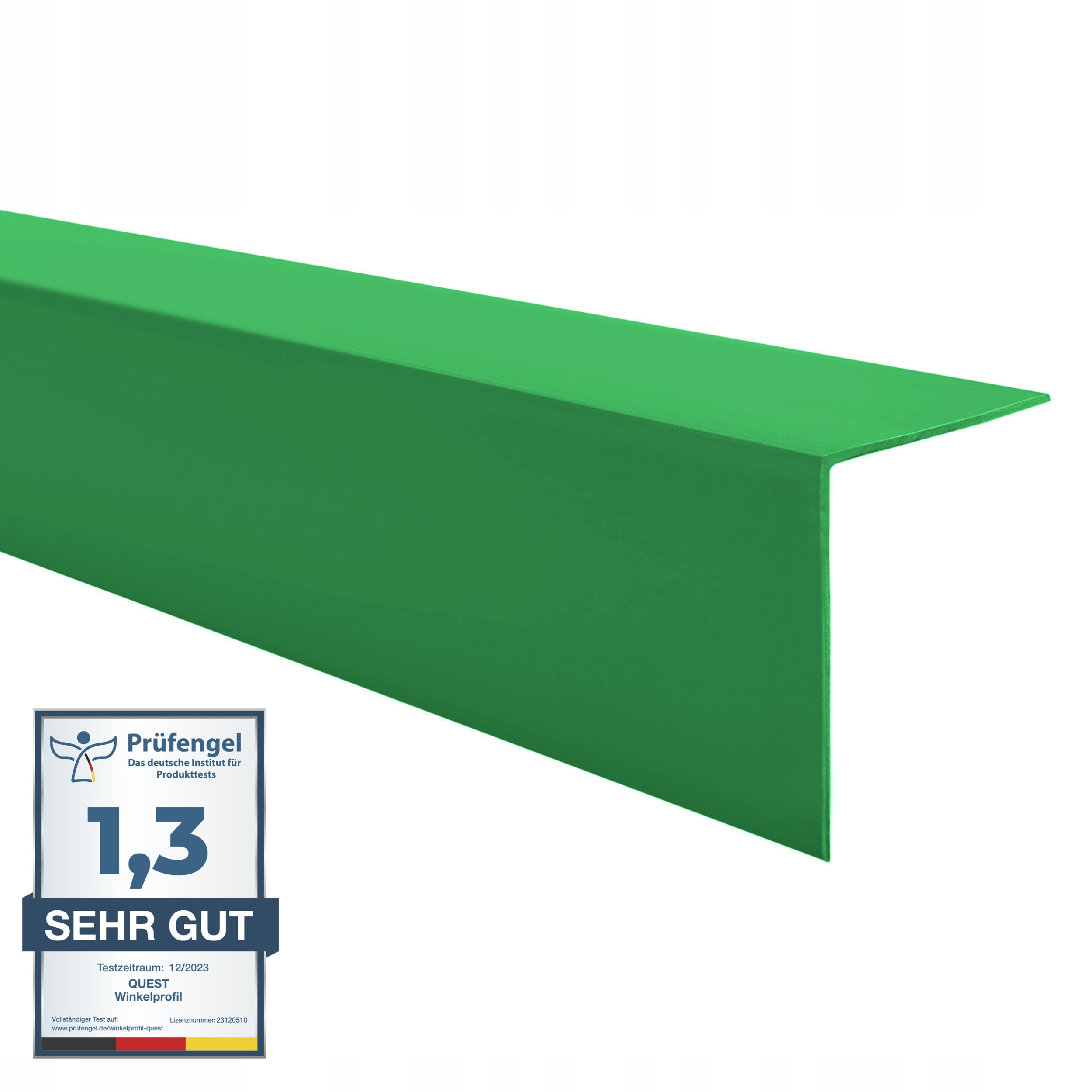 Tvrdý uholník z Pvc, dekoratívny uhlový profil 20X20, trávnatý, 1 m