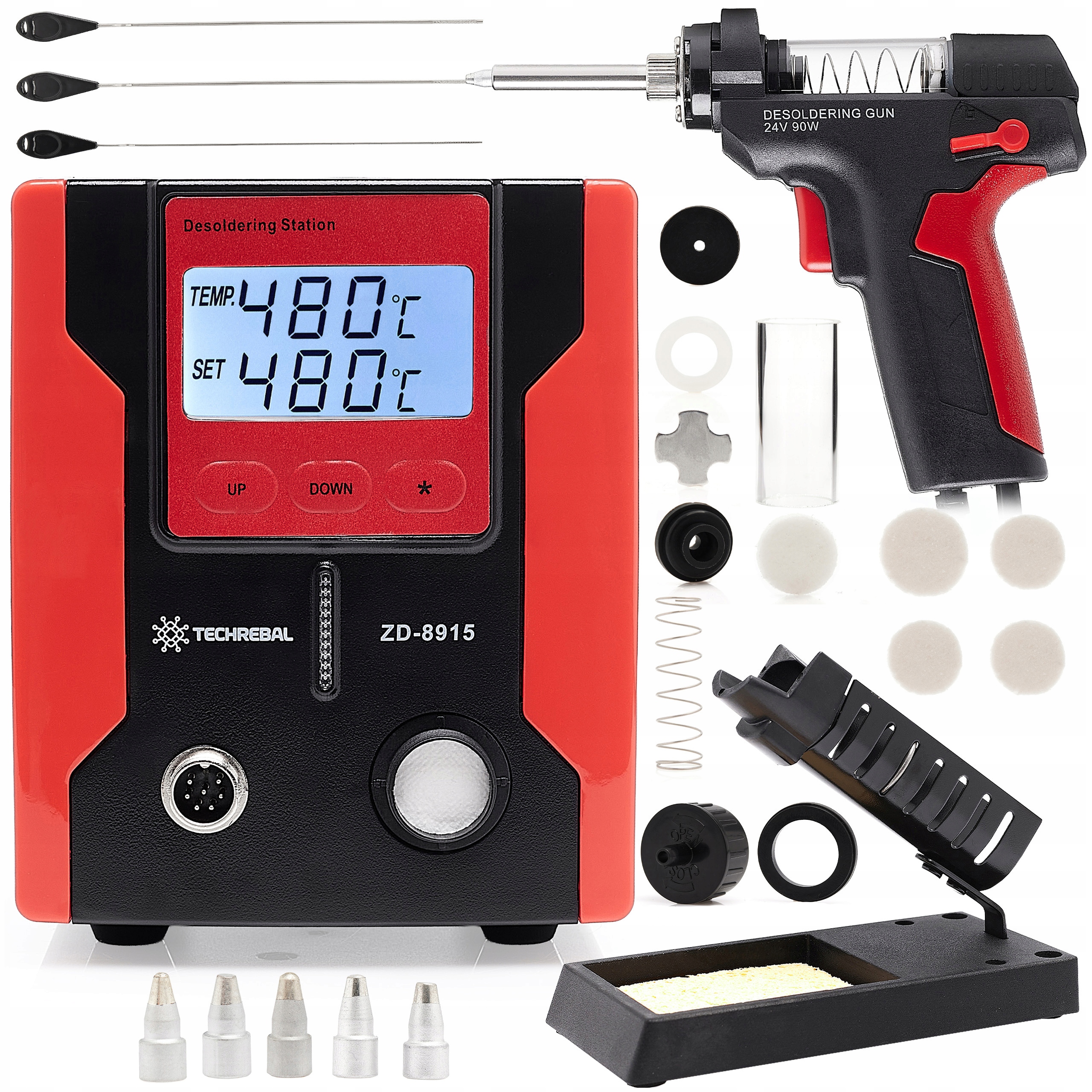 Odpájecí Stanice Odpáječka ZD-8915 Opravná Sada 6 Hrotů