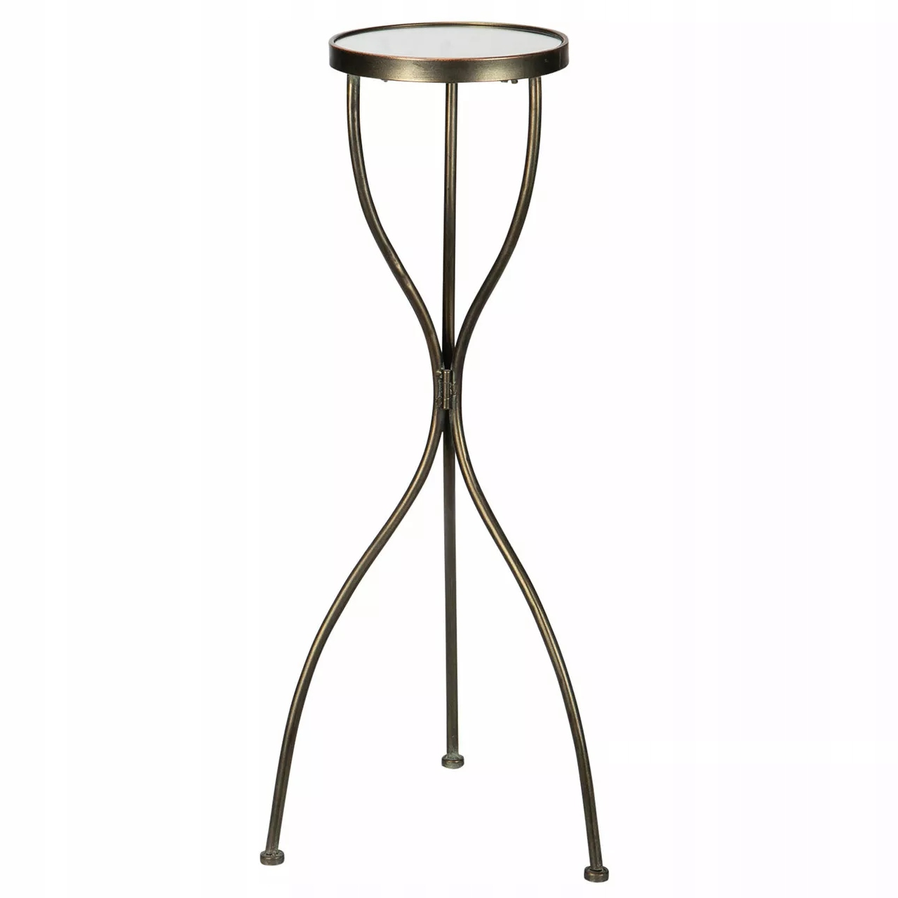 Pomocná Bočná Stolička Vysoká 70 cm zlatá kovová skladacia trojnožka