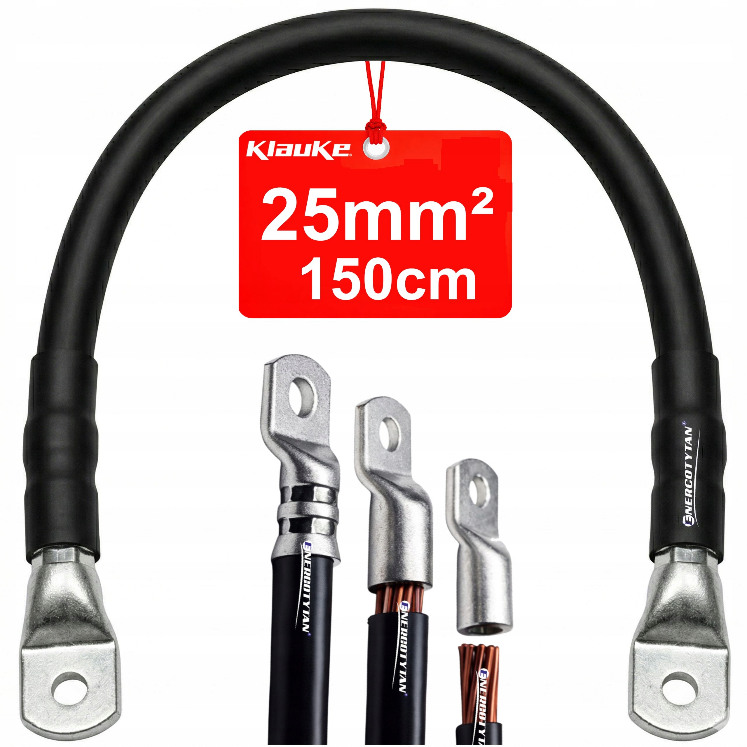 Hmotnostní kabel, hmotnostní kabel 25 mm2 M8 Germany 25 mm2 150 cm