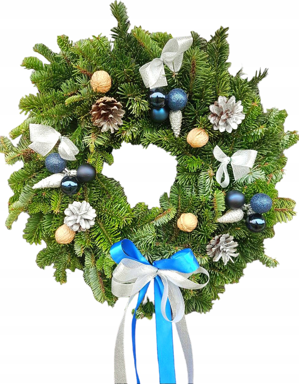 Dekorace, věnec, živý modrý na dveře, Vánoce, advent [BN-Z1]