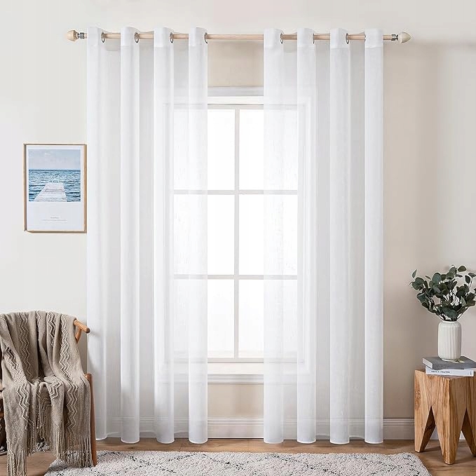 závěs záclona bílá 140 x 225 cm 4 ks