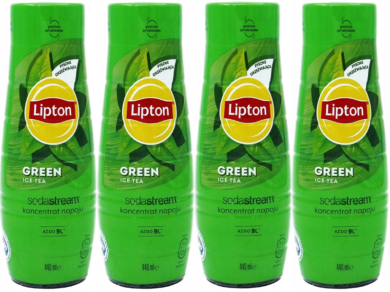 4x SYROP SODASTREAM LIPTON GREEN ICE TEA DO SATURATORA 9L NAPOJU z 440ml Marka SodaStream