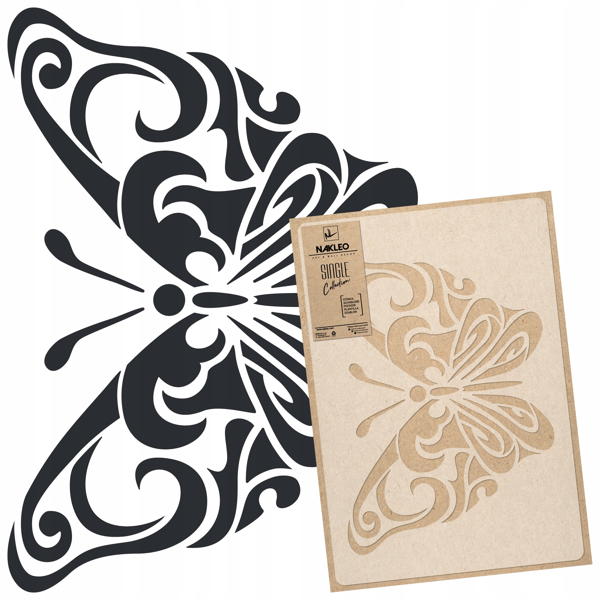 Malířská šablona Vícenásobná L 59x95 cm Motýli Okřídlení Šroubovaný Motýl