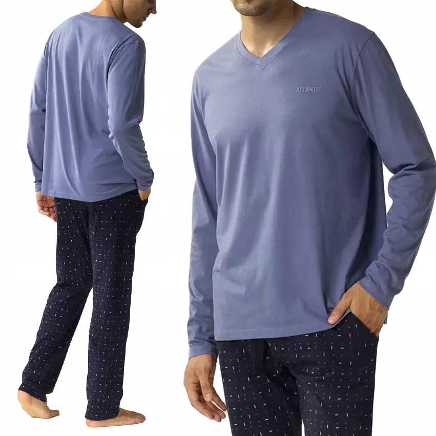 Atlantic NMP-374 pánské pyžamo s dlouhým rukávem 100% Bavlna XXL