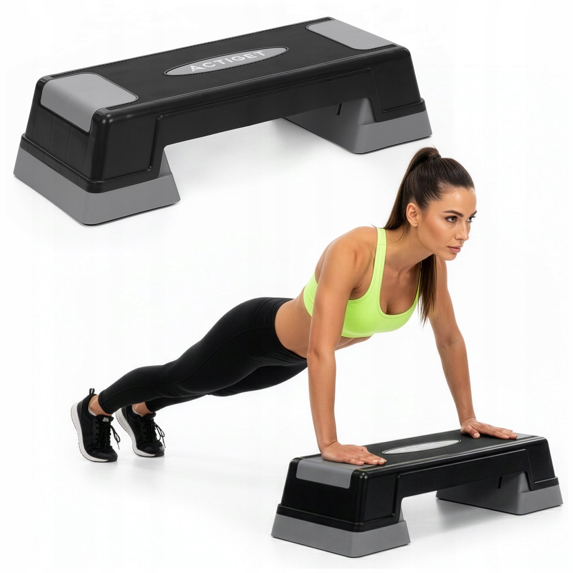 STEP SCHODEK DO AEROBIKU ĆWICZEŃ 2 STOPNIE REGULOWANY FITNESS WYTRZYMAŁY Marka ACTIGET