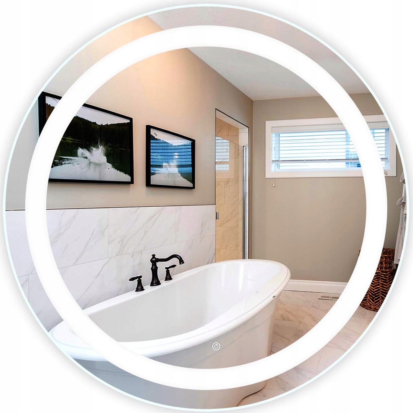 NOWOCZESNE LUSTRO OKRĄGŁE LED 60 cm LUSTRO ŚCIENNE ŁAZIENKOWE PODŚWIETLANE EAN (GTIN) 0651815488431