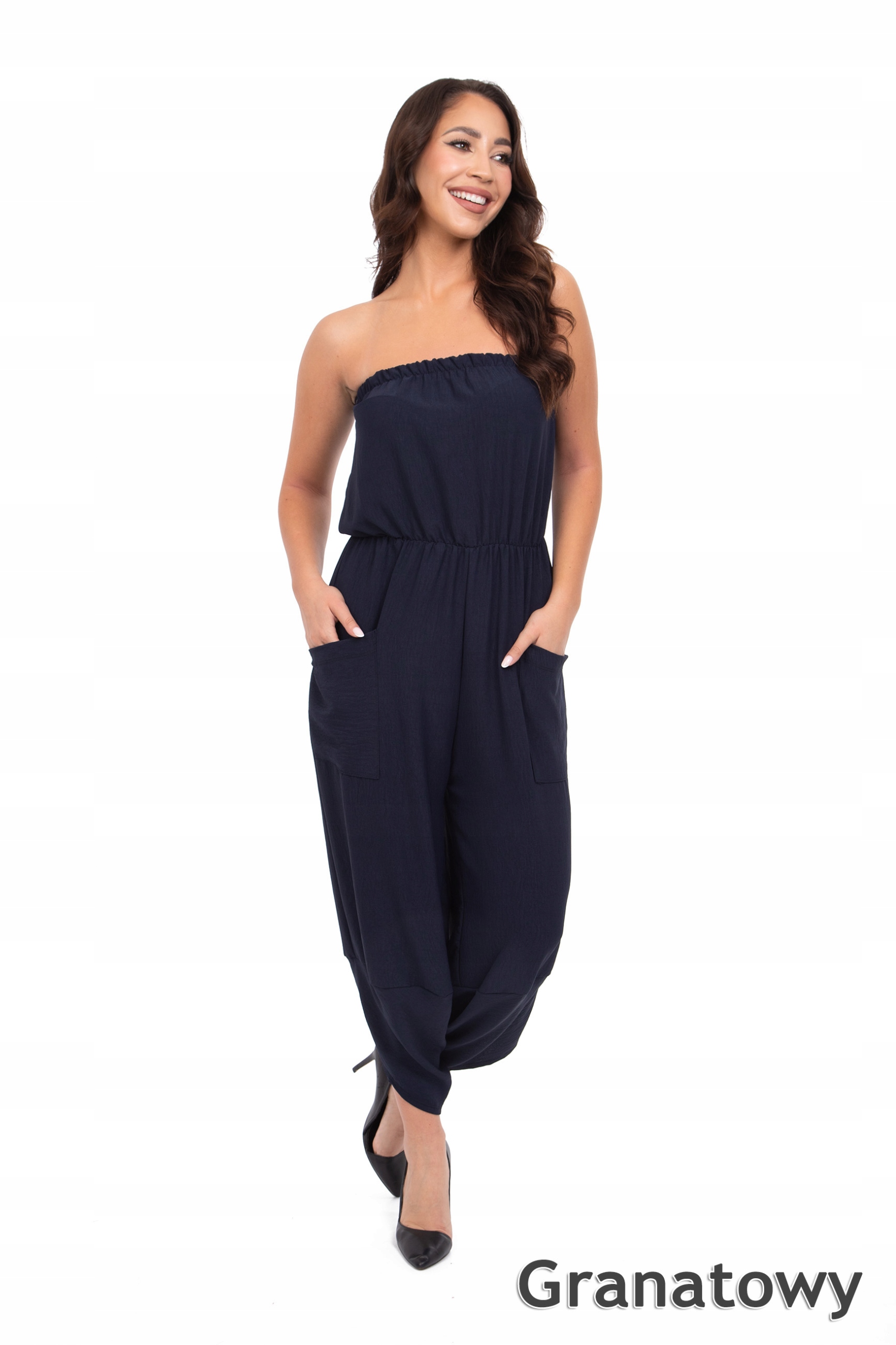 319_L_LETNI ZWIEWNY LUŹNY ELEGANCKI KOMBINEZON ODKRYTE RAMIONA Marka inna