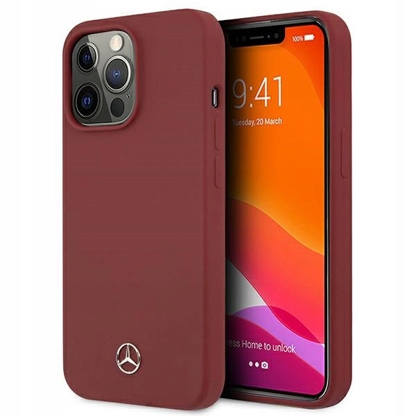 Pouzdro Mercedes Silicone Line pro iPhone 13 Pro Max červené