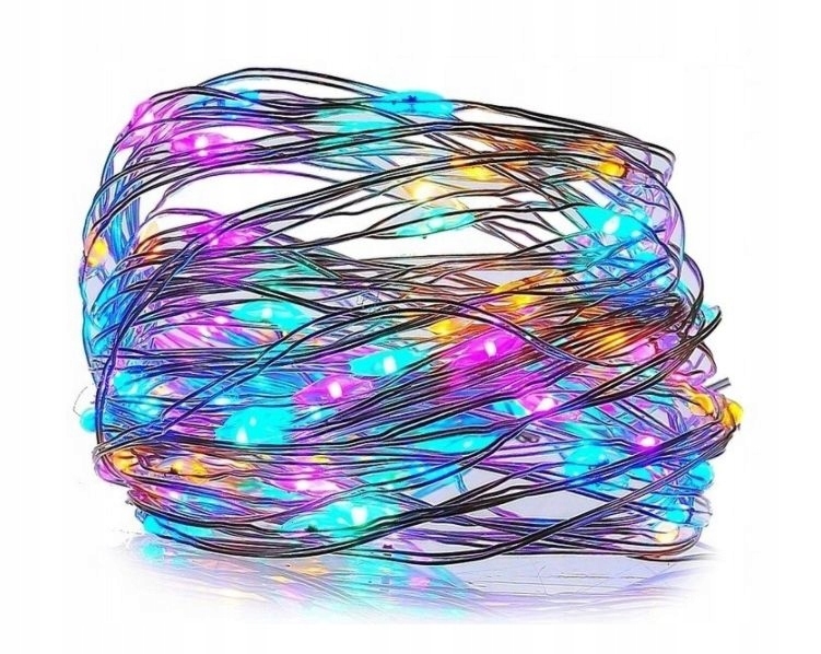 lampki 10szt  dekoracyjne na druciku 30 LED 3m PURPUROWE (na baterie) NT2410 — 5