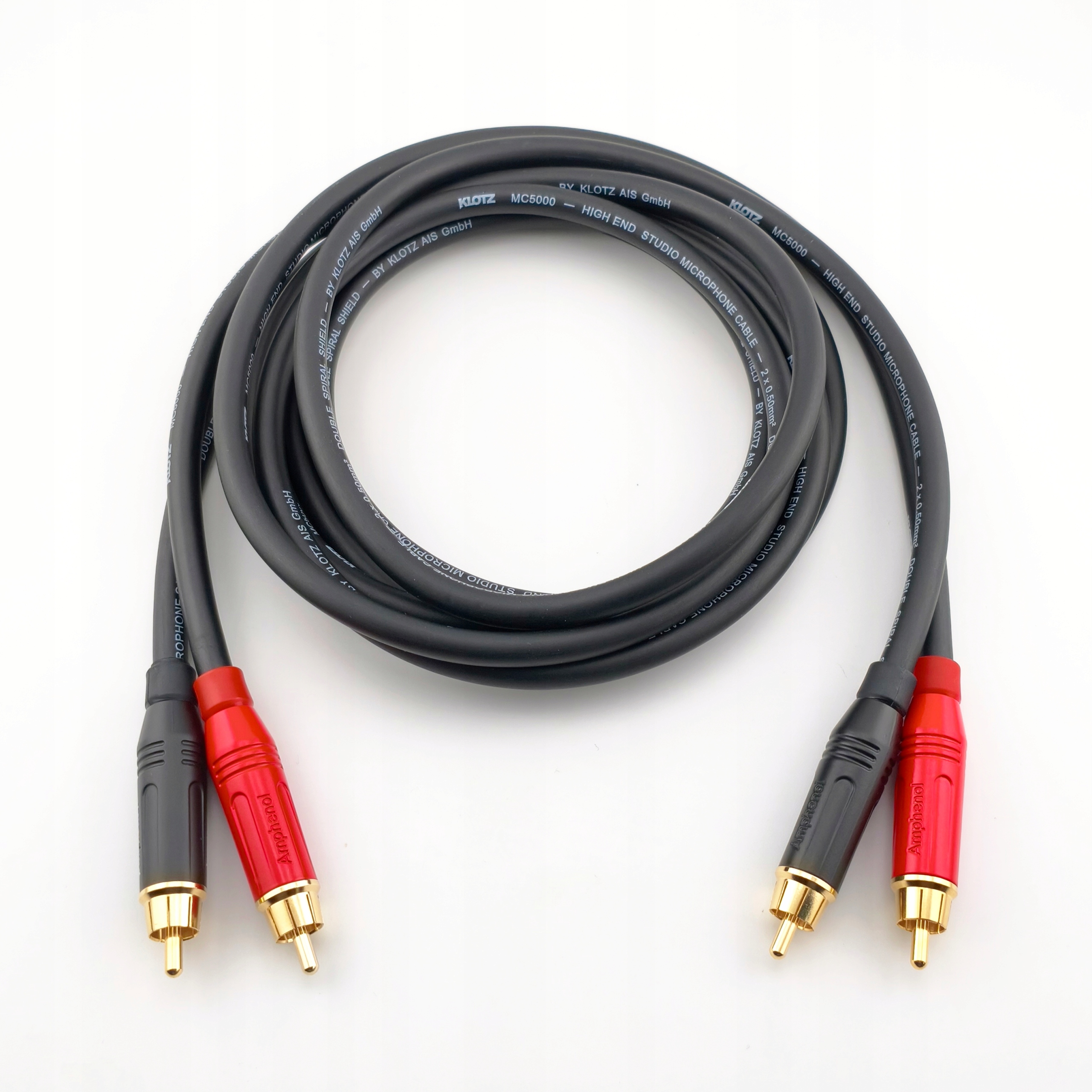 Kabel interkonekt ručně vyrobený pár Rca-rca Klotz MC5000 délka 1 m
