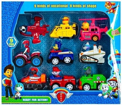 

Psi Patrol Figurki Autka Z Napędem Zestaw 9 Szt