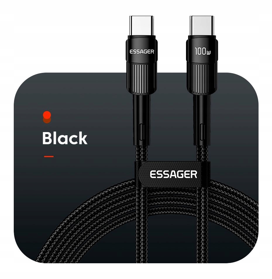 KABEL USB-C DO USB-C SZYBKI PD 60W ESSAGER 3A 0.5M 2x USB TYP C FAST CHARGE Długość przewodu 0.5 m
